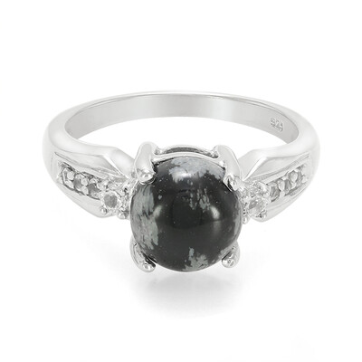 Anillo en plata con Obsidiana Copo de Nieve