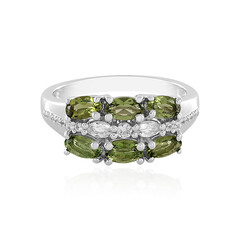 Anillo en plata con Moldavita