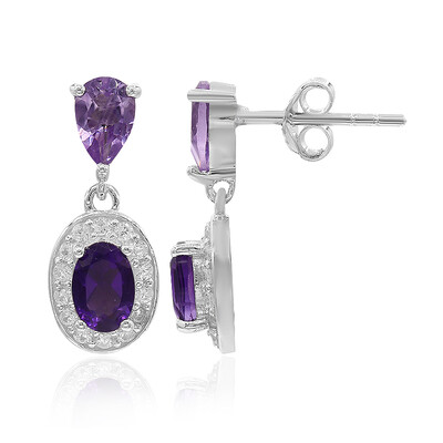 Pendientes en plata con Amatista de Zambia
