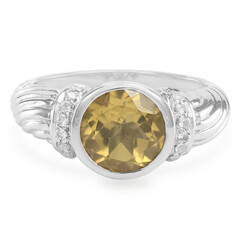 Anillo en plata con Cuarzo champán