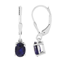Pendientes en plata con Zafiro azul de Madagascar