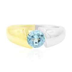 Anillo en plata con Topacio azul cielo
