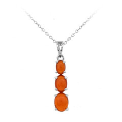 Collar en plata con Ópalo naranja de Etiopía