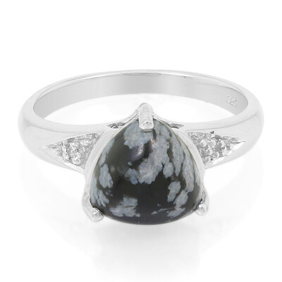 Anillo en plata con Obsidiana Copo de Nieve