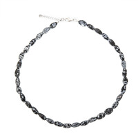 Collar en plata con Obsidiana Copo de Nieve
