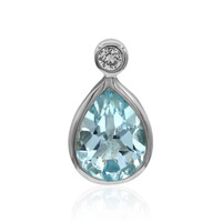 Colgante en plata con Topacio azul cielo