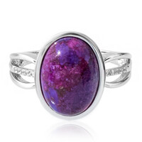 Anillo en plata con Turquesa púrpura del Mohave Kingman