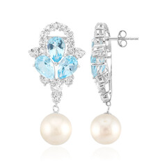 Pendientes en plata con Perla blanca Freshwater