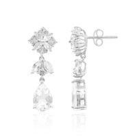 Pendientes en plata con Topacio blanco