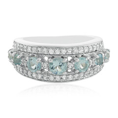 Anillo en plata con Topacio azul cielo
