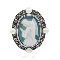 Colgante en plata con Ágata verde