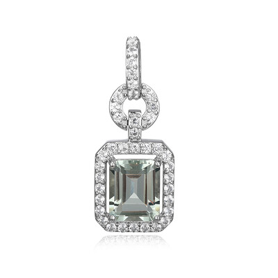 Colgante en plata con Amatista verde