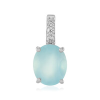 Colgante en plata con Calcedonia agua