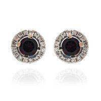 Pendientes en plata con Topacio color mora