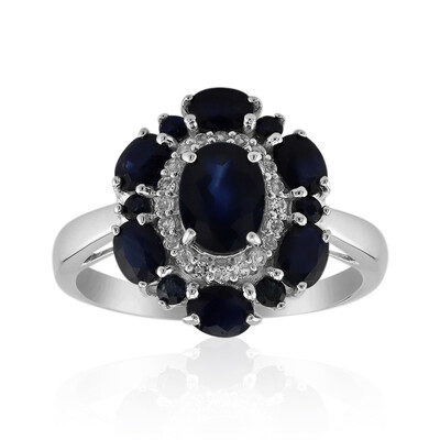 Anillo en plata con Zafiro de Kanchanaburi