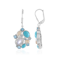 Pendientes en plata con Piedra de Luna blanca (KM by Juwelo)