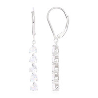 Pendientes en plata con Piedra de Luna arcoíris