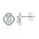 Pendientes en plata con Topacio azul suizo
