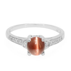 Anillo en plata con Escapolita ojo de gato