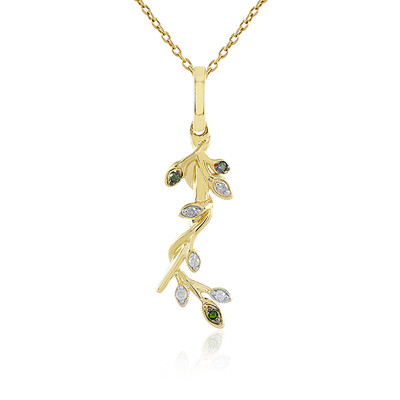 Collar en oro con Diamante verde I4