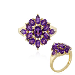 Anillo en plata con Amatista de Zambia