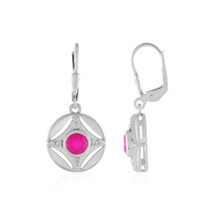 Pendientes en plata con Calcedonia rosa