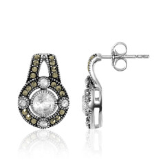 Pendientes en plata con Topacio blanco