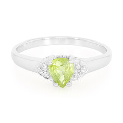 Anillo en plata con Turmalina cuprífera