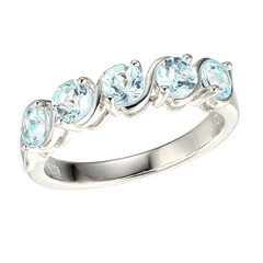 Anillo en plata con Topacio azul cielo