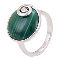 Anillo en plata con Malaquita