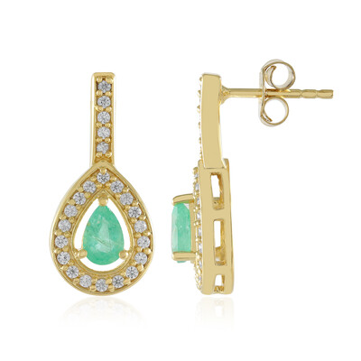 Pendientes en plata con Esmeralda de Rusia