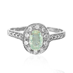 Anillo en plata con Turmalina cuprífera