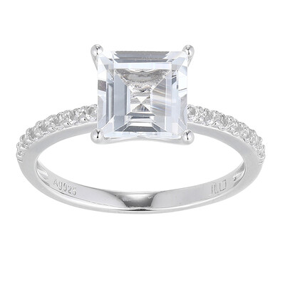 Anillo en plata con Topacio blanco (Adela Silber)