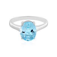 Anillo en plata con Topacio azul cielo