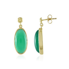 Pendientes en plata con Calcedonia verde
