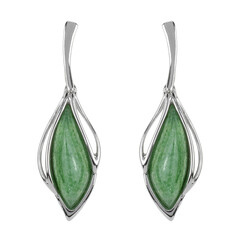 Pendientes en plata con Cuarzo verde