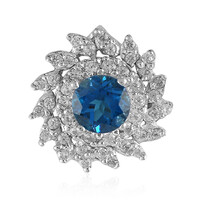 Colgante en plata con Topacio azul de Londres