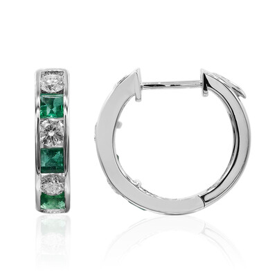 Pendientes en oro con Esmeralda de Zambia AAA (CIRARI)