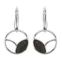 Pendientes en plata con Roble palustre