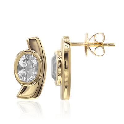 Pendientes en oro con Cuarzo Herkimer (Amanda Adkins)