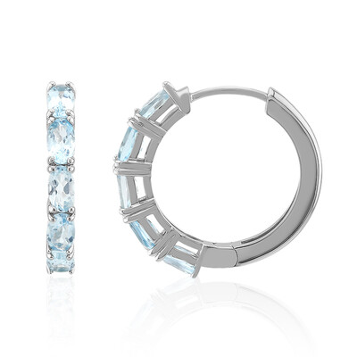 Pendientes en plata con Topacio azul cielo