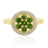 Anillo en plata con Diópsido de Rusia