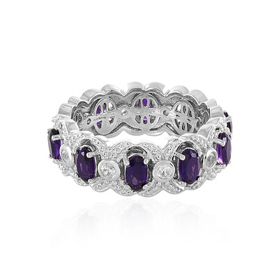 Anillo en plata con Amatista de Zambia (Dallas Prince Designs)