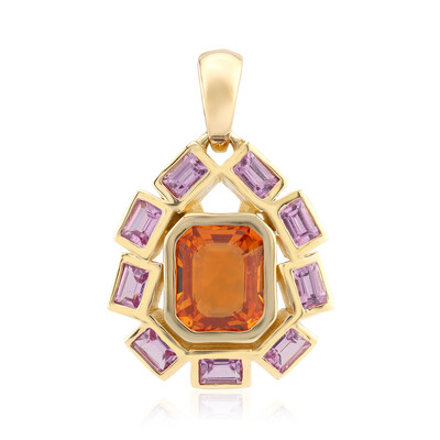 Colgante en oro con Zafiro naranja de Ban Ka Cha