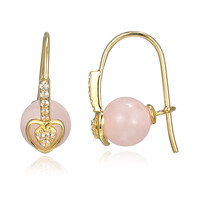 Pendientes en plata con Cuarzo rosa
