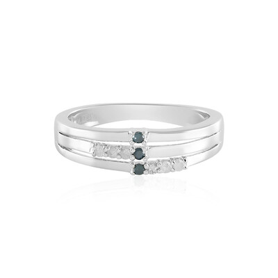 Anillo en plata con Diamante azul I3