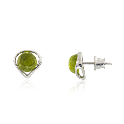 Pendientes en plata con Ámbar colombiano verde (dagen)