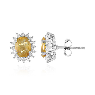 Pendientes en plata con Citrino