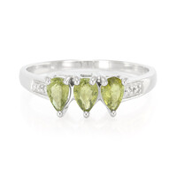 Anillo en plata con Turmalina cuprífera