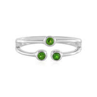 Anillo en plata con Diópsido de Rusia